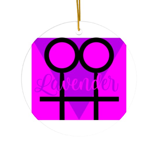 Women Symbol with Lavender Triangle Ceramic Ornaments
