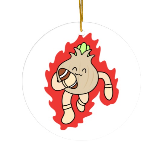 Cute rugby onion Ceramic Ornaments