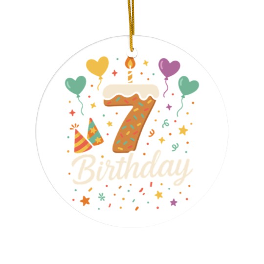 7th Birthday Ceramic Ornaments for Kids