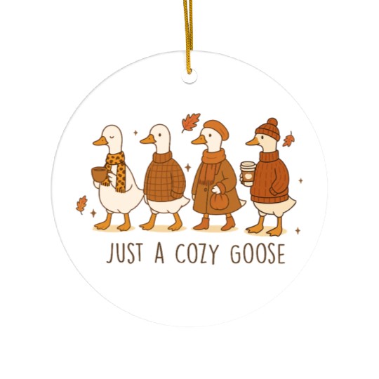 Just A Cozy Goose Autumn Edition Ceramic Ornaments
