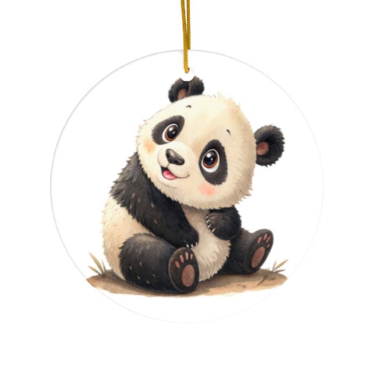 Bamboo Bliss Panda Ceramic Ornaments
