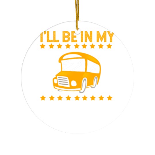 Funny School Bus Drivers Yellow Bus Ceramic Ornaments