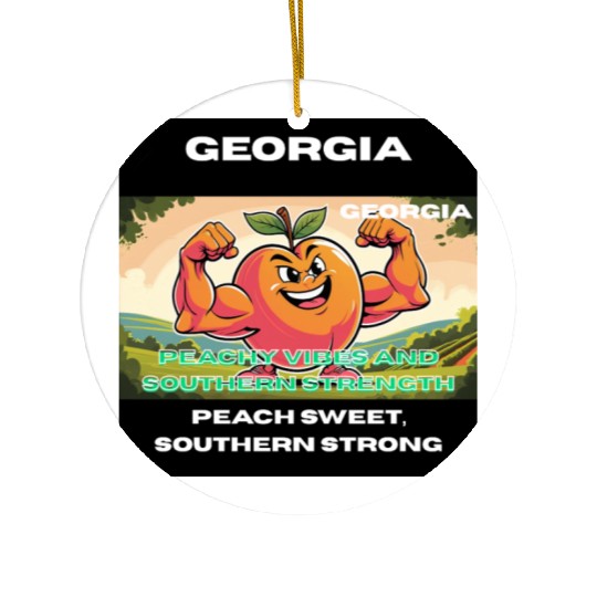 Georgia Peach State Art Ceramic Ornaments