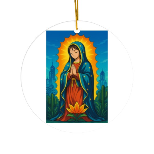 GUADALUPE VIRGEN ANIME STYLE Ceramic Ornaments