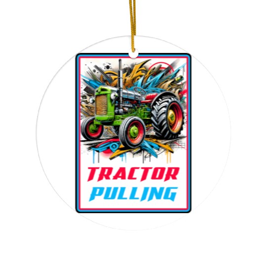 Tractor Pulling Power Ceramic Ornaments