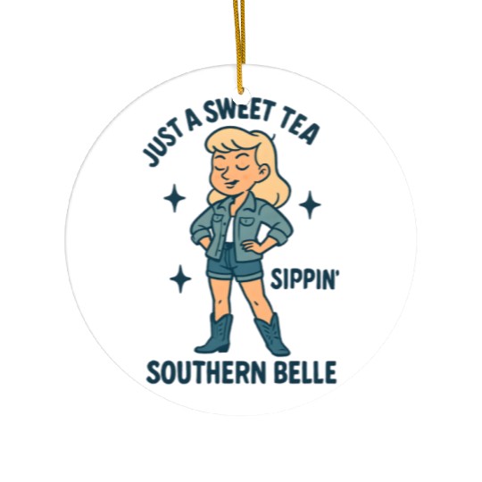Sweet Tea Southern Belle Ceramic Ornaments