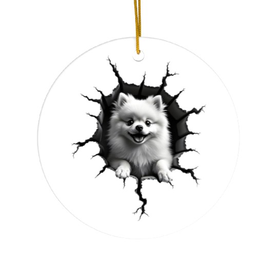 Pomeranian Pop-Out Ceramic Ornaments