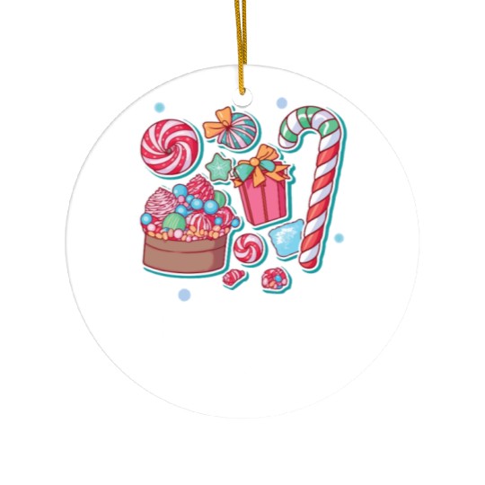 Funny Candy Lover Math Teacher Lollipops Candy Ceramic Ornaments