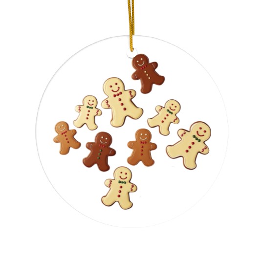 Gingerbread Man Cookie Christmas Ceramic Ornaments