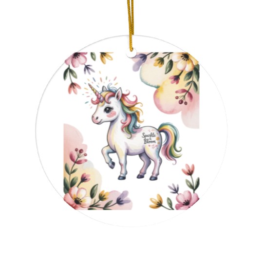 Believe in Magic – Cute Rainbow Unicorn Fantasy Ceramic Ornaments