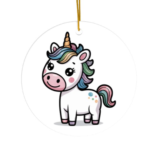 Believe in Magic – Cute Rainbow Unicorn Fantasy Ceramic Ornaments
