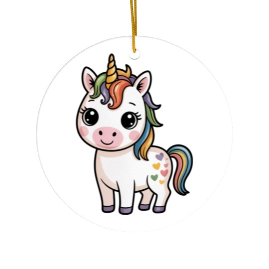 Believe in Magic – Cute Rainbow Unicorn Fantasy Ceramic Ornaments