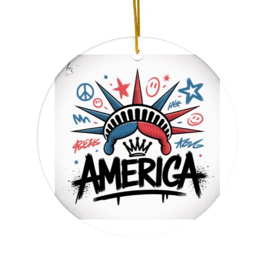 Statue of Liberty USA Graffiti Zero Limit Brand Ceramic Ornaments