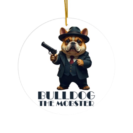Bulldog the Mobster Ceramic Ornaments