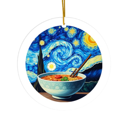 Van Gogh's Starry Night ramen noodle Bowl japanese Ceramic Ornaments