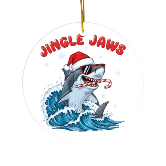 Jingle Jaws – Christmas Holiday with Bite Design Ceramic Ornaments