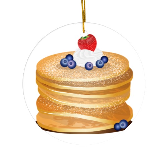 Charming pancake motif with cream and berries Ceramic Ornaments