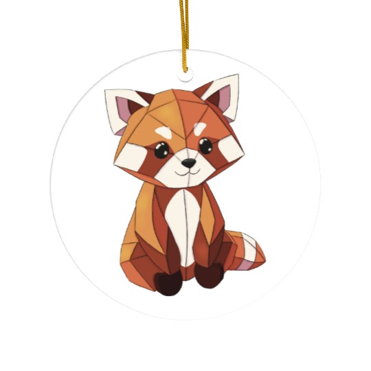 Cute red panda Ceramic Ornaments