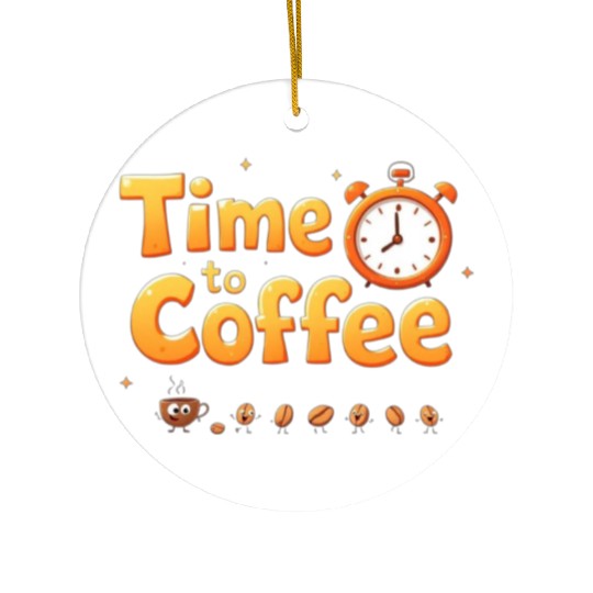 Time to Coffee Playful Design Ceramic Ornaments