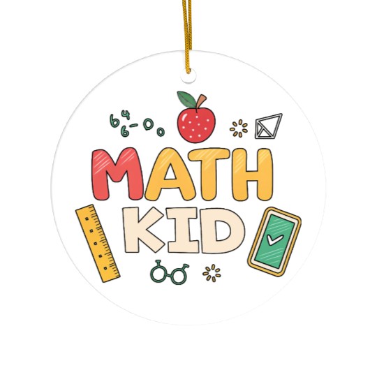 Math Kid - Cute Back to School Design for Kids Ceramic Ornaments
