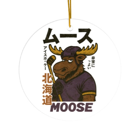 Vintage Minnesota Moose Hockey Japan Version Ceramic Ornaments