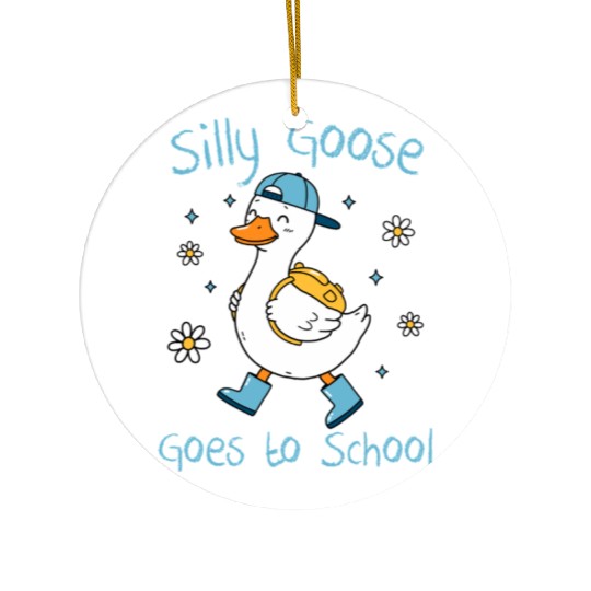 Silly Goose Back to School Funny Ceramic Ornaments