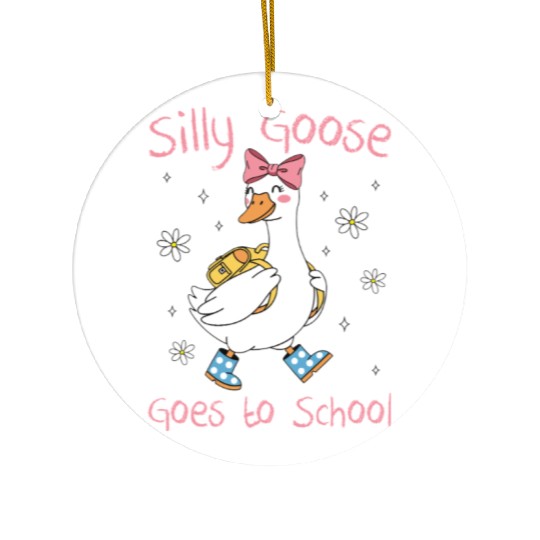 Silly Goose Back to School Funny Ceramic Ornaments