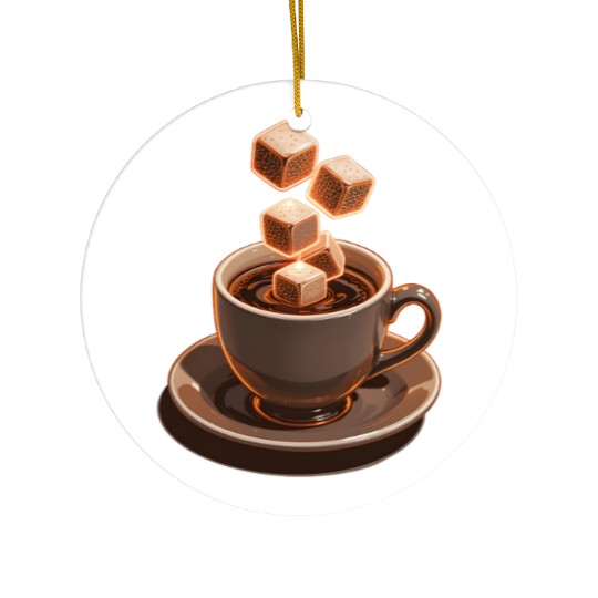Coffee Cup Sugar Cubes Floating Modern Art Ceramic Ornaments