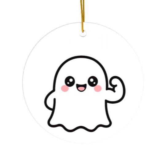 Ghost I Exorcise Funny Gym Exercise Workout Spooky Ceramic Ornaments