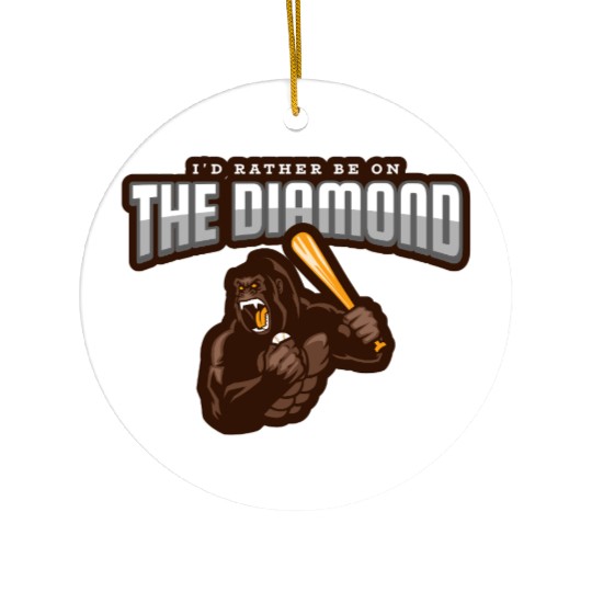 baseball gorilla Ceramic Ornaments