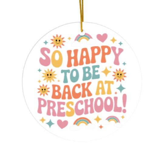 Funny Back to School Preschool Teacher Ceramic Ornaments
