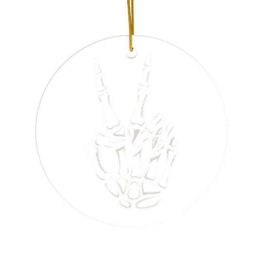 Skeleton Hand Peace Sign Cool Halloween Ceramic Ornaments