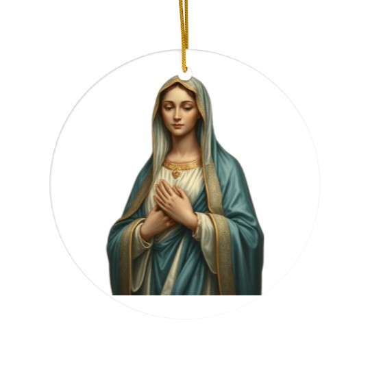 Madonna and Child Divine Embrace Ceramic Ornaments