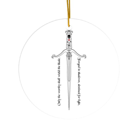 Blade of Destiny – Minimal Mystic Sword Design Ceramic Ornaments