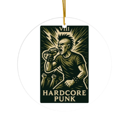 Hardcore Punk (Card VIII) Ceramic Ornaments