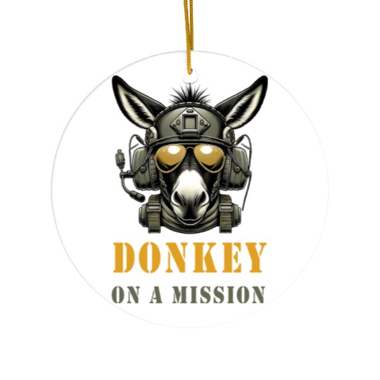 Donkey In Mission Military Ceramic Ornaments