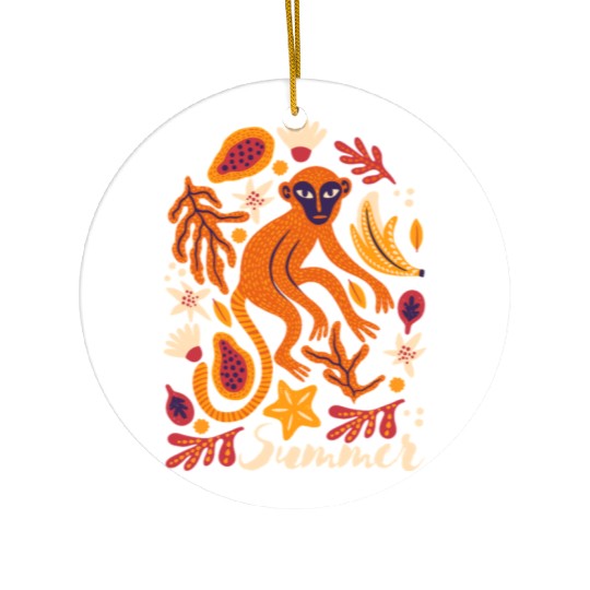Tropical Monkey Summer Ceramic Ornaments Design