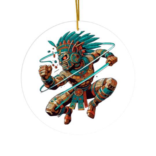 Aztec Warrior - Inca Maya Mayans Ceramic Ornaments