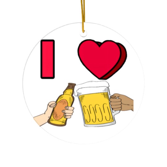 I LOVE BEER #1 Ceramic Ornaments