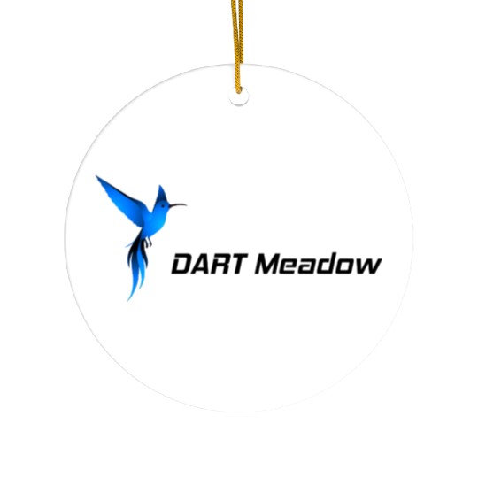 DM Blue Hummingbird Logo Dark Ceramic Ornaments