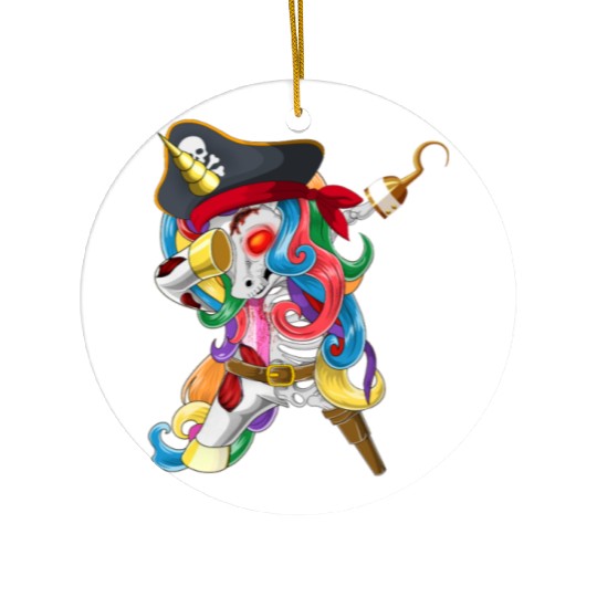 Halloween Dabbing Zombiecorn Zombie Pirate Unicorn Ceramic Ornaments