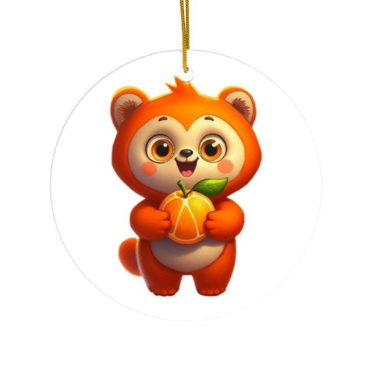 Bear with orange Ceramic Ornaments