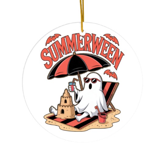 Summerween Beach Ghost Ceramic Ornaments
