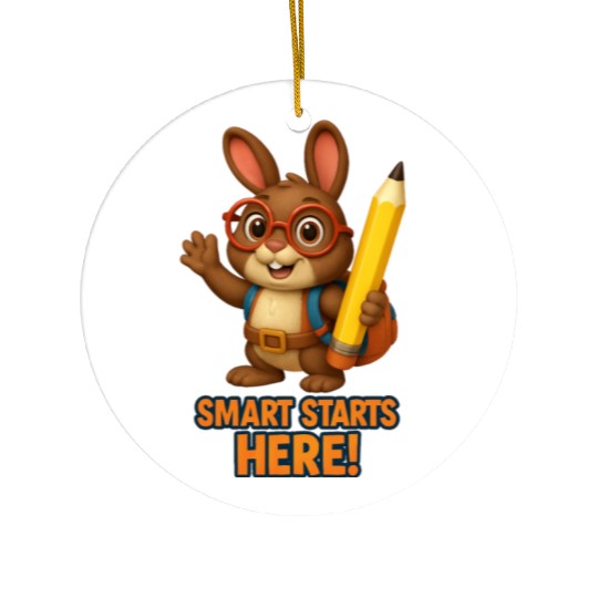 Smart Starts Here Squirrel Back to School Ceramic Ornaments
