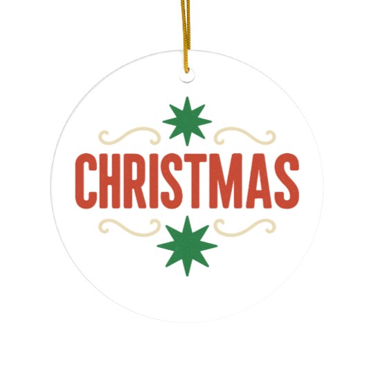 Festive Christmas Spirit Illustration Ceramic Ornaments