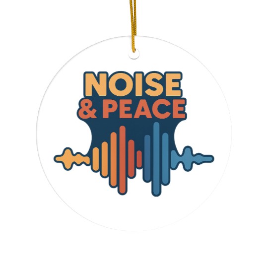 Peaceful Sound Wave Illustration Ceramic Ornaments
