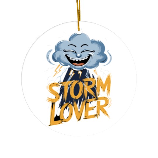 Storm Lover Cloud with Lightning Art Ceramic Ornaments