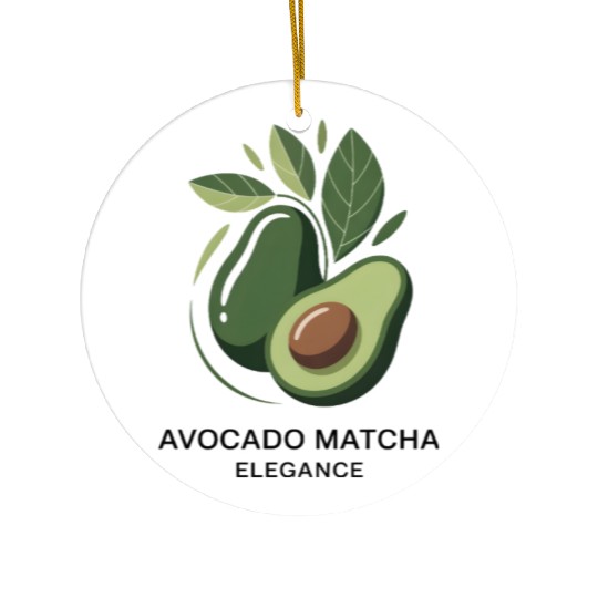 Minimalist Avocado Logo Design Ceramic Ornaments