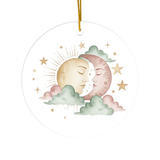 Sun & Moon Embrace Ceramic Ornaments design