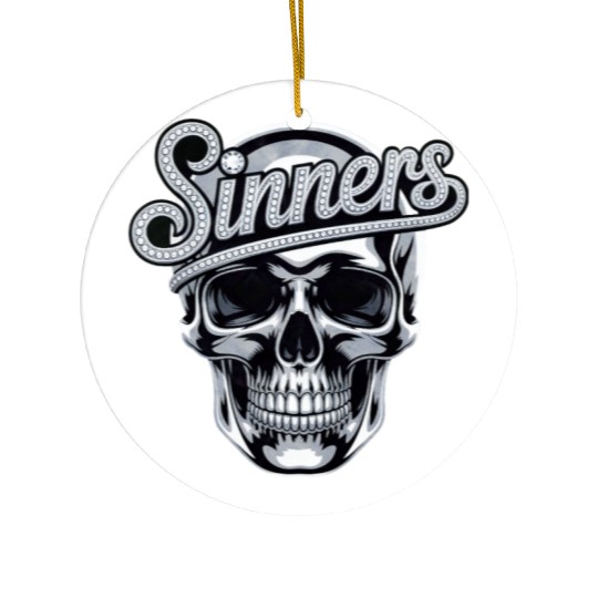 Chrome Skull Sinners Diamond Bling Ceramic Ornaments